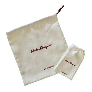 Salvatore Ferragamo Dust Bag Set: Small Drawstring Square and Mini Elastic Pouch